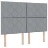 Vidaxl LED Box Spring Postelja Svetlo siva 160 x 200 cm blago
