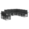 Set vanjskih sofa 9 pcs Crna i tamno siva Poliester