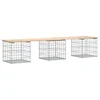 Vidaxl Vrtna klop gabion 203x44x42 cm trdna borovina