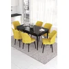 Hanah Home Set Trpezarijski sto i 6 stolica Eva, Žuto-crni