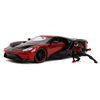 Avtomobilček Marvel 2017 Ford GT Jada kovinski z odpirajočimi elementi in figurica Miles Morales dolžina 20 cm 1:24