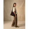 Sinsay - Wide leg pantalone sa viskozom i dodatkom lana - braon