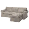 EKTORP Sofa trosed s lenjivcem, Karlshov bež/višebojna