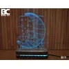 Black Cut 3D Lampa Meda I mesec Svetlo plava