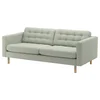 LANDSKRONA Sofa trosed, Gunnared svetlozelena/drvo