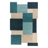 Modro-bež volnena preproga 180x120 cm Abstract Collage - Flair Rugs