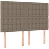 Vidaxl Vzglavje postelje sivo-rjavo 144x5x118/128 cm blago
