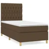 Vidaxl Box spring postelja z vzmetnico temno rjav 90x190 cm blago