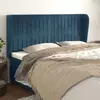 Uzglavlje s ušima tamnoplavo 183x23x118/128 cm baršunasto