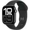Apple Watch Series 10 [GPS 46mm case] Smartwatch with Jet Black Aluminium Case with Black Sport Band - M/L. Fitness Tracker, ECG App, Always-On Retina Display, Water Resistant