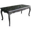 Casa Padrino baroque dining table with glass top black - Handmade dining room table in baroque style - Dining room furniture in baroque style - Baroque furniture - Baroque furnishings