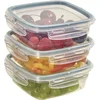 Set posod za hrano Snips 500 ml, 3 kosi, BPA Free, prozorna in modra