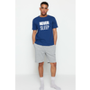Trendyol Blue Knitted Summer Short Pajamas Set