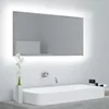 LED kupaonsko ogledalo siva boja betona 90x8,5x37 cm akrilno