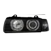 OEM Kristalni farovi Angel Eyes BMW E36 (96-00) 4d sedan, Crni