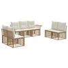 Set vanjskih sofa 7 pcs Prirodna i krema bijela Poliester