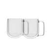 Set of 2 glass mugs, double-walled, 350 ml - Zokura