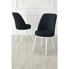 Hanah Home set trpezarijskih stolica Jaxe 8 kom, antracit tkanina Babyface, bele metalne noge