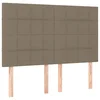 Vidaxl Vzglavje postelje sivo-rjavo 144x5x118/128 cm blago