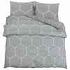 Set posteljine za poplun sivi 200x220 cm pamučni