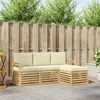 Set vanjskih sofa 4 pcs Bijela i krem 189,5 x 122,5 x 73 cm