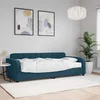 Dnevni krevet s madracem plavi 90 x 200 cm baršunasti