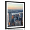 Plakat s paspartujem panorama New Yorka - 60x90 black