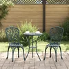 Bistro set za vrt 3 pcs Zelena Aluminij