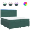 Vidaxl Box spring postelja z vzmetnico temno zelena 200x200 cm žamet