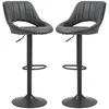 Homestar Set barskih stolov vrtljiv nastavljiv kuhinjski stoli 44x49x90-110 cm siva