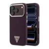 Maska Guess Grained Triangle Logo MagSafe za iPhone 17 Pro Max/ 18 Pro Max burgundy