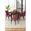 Hanah Home Set Trpezarijski sto i 4 stolice, Bordo-crni