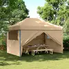 Šator za zabave 279 x 410 x 315 cm Bež Oxford tkanina