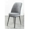 Hanah Home set trpezarijskih stolica Dexa 2 kom, siva tkanina Babyface, crne metalne noge