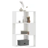 Kutni regal za knjige s 3 razine bijeli 50 x 50 x 102 cm drveni