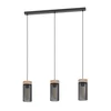 EGLO Viseća lampa KILNSDALE 3xE27 81 cm crna/drvo 43834