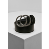 Belt with ring buckle black/silver
