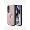 Guess PU Grained 4G Metal Logo Zadní Kryt pro Samsung Galaxy S25 Pink Ovitek za telefon Vijolična