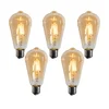 Komplet 5 E27 zatemnitvenih LED žarnic z žarilno nitko ST64 zlata 4,5 W 450 lm 2200 K