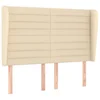 Vidaxl Vzglavje z ušesi krem 147x23x118/128 cm blago