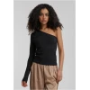 Womens asymmetrical long sleeves black