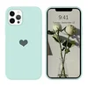 shumee OVITEK ZA APPLE IPHONE 12 PRO MAX SILIKONSKI MINT GREEN HEART A2342