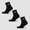 MP Unisex Ankle Socks (3 Pack) - Black - UK 9-11