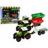 Lean-toys Set treh baterijskih traktorjev + priklopniki