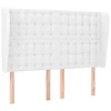 Vidaxl Vzglavje z ušesi belo 147x23x118/128 cm umetno usnje