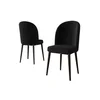 Hanah Home set trpezarijskih stolica Aste 8 kom, crna tkanina Babyface, braon metalne noge