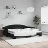 Dnevni krevet na razvlačenje crni 90 x 200 cm baršunasti