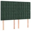 Vidaxl Vzglavje postelje temno zeleno 144x5x118/128 cm žamet