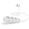 CONNECT IT podaljšek 230 V, 3 vtičnice, 1,5 m, s stikalom (bel)