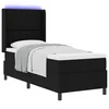 vidaXL vidaXL Box Spring Postelja z Blažilom in LED Črna 90x190 cm Tkanina, (22049859)